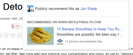 google plus hover recommendations